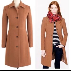 JCrew Double Cloth Caramel Camel METRO Wool Coat THINSULATE Lady Day 14